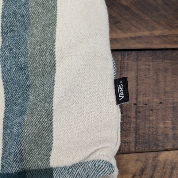 Vans Hal Green Cream Oversized Plaid Shacket Shirt Jacket Women's Small - Picture 6 of 10